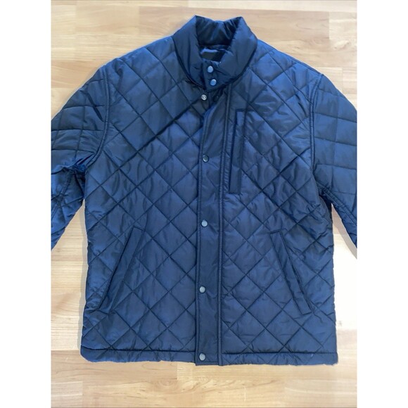 Banana Republic Black Diamond Quilted Puffer Bomber Jacket Men’s M - Picture 2 of 12